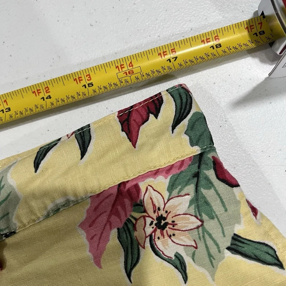 Polo Golf Ralph Lauren Men 34X7 Yellow Linen Cotton Shorts Tropical Hibiscus